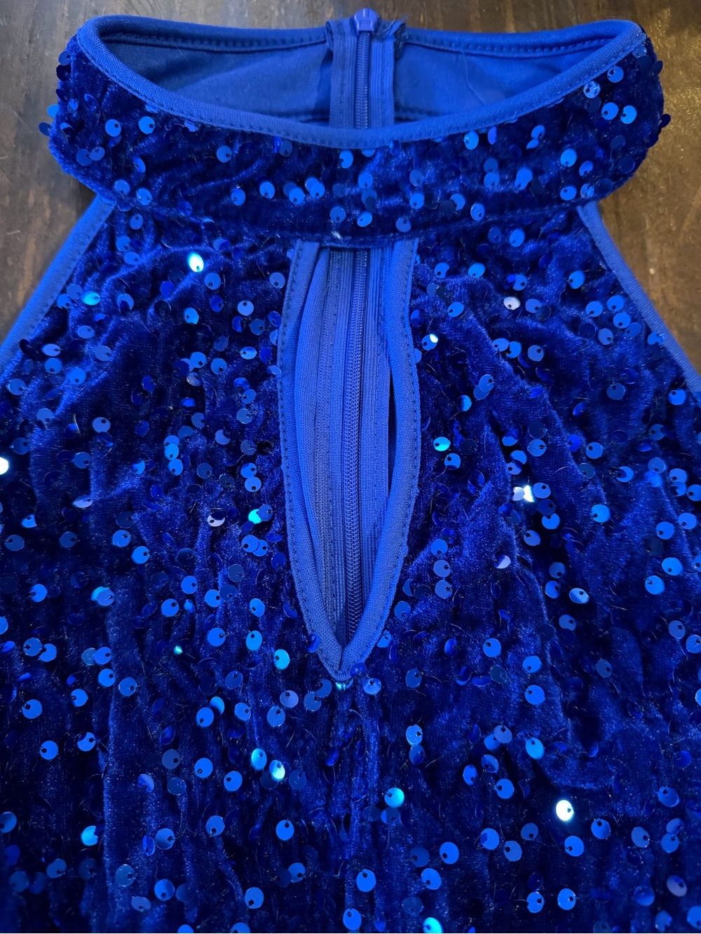 SHEIN Sparkle Halter Keyhole Mini Dress in Royal Blue - L - Picture 6 of 12